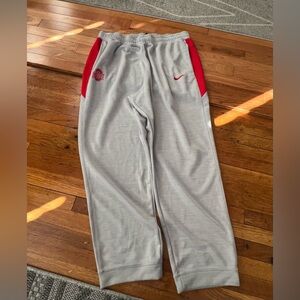 Nike Light Gray Joggers with Red Accents
